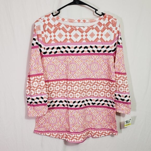 Charter Club Tops - Charter Club Petite Porcelain Rose Combo Top (AH)